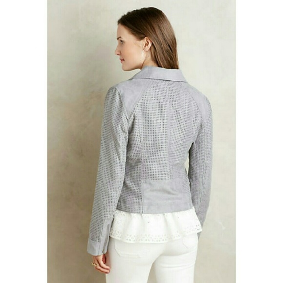 Anthropologie Hei Hei Vegan suede moto jacket XS NWT Gray Grey - Picture 2 of 5